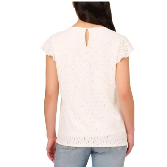 Adrianna Papell White Eyelet Top - Picture 3 of 7
